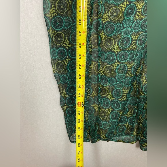 RVCA Glenn Racerback Flowy Front Slit Printed chiffon Maxi Dress Sz XS - Picture 11 of 11